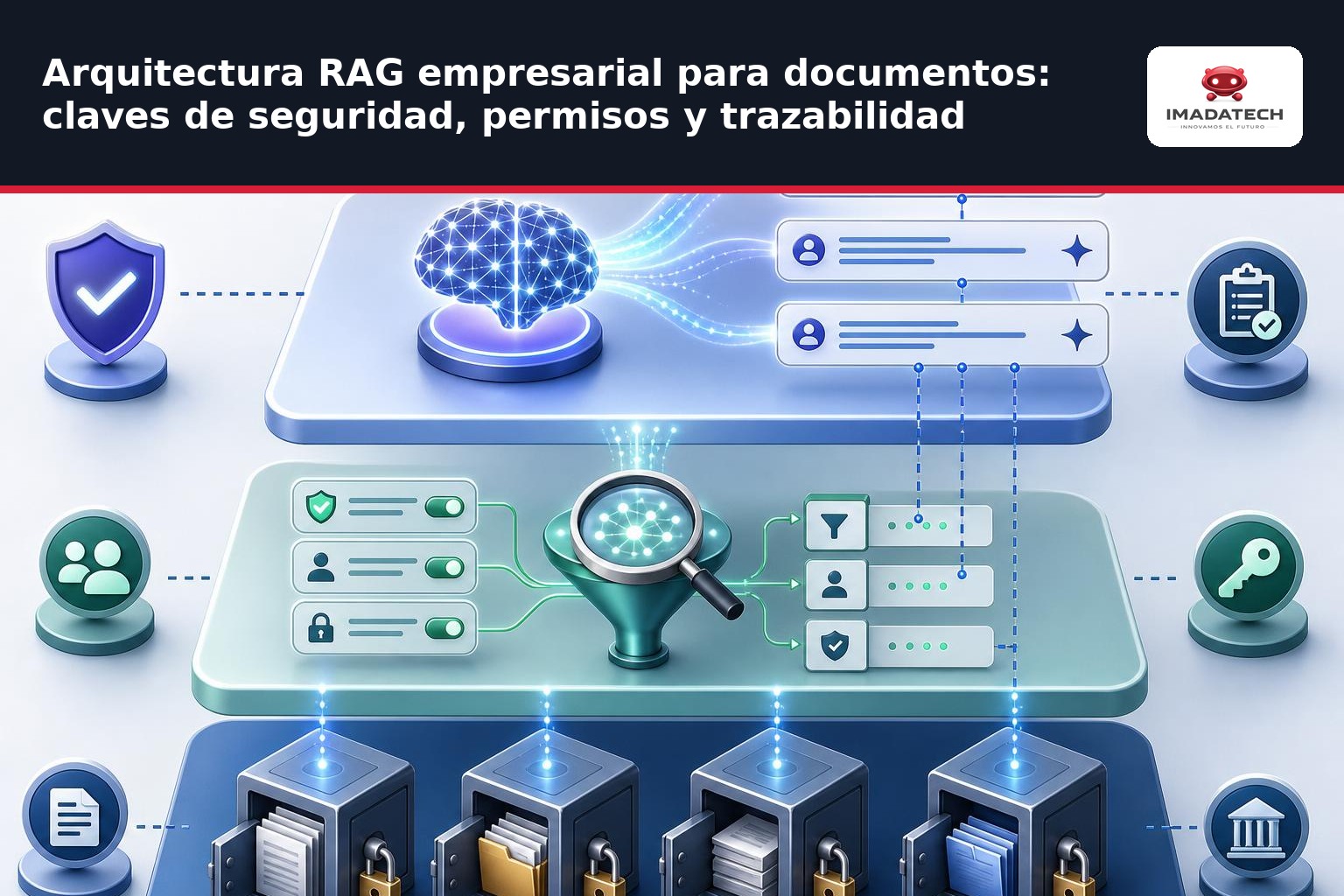 Imagen de apoyo de Arquitectura RAG empresarial para documentos: claves de seguridad, permisos y trazabilidad