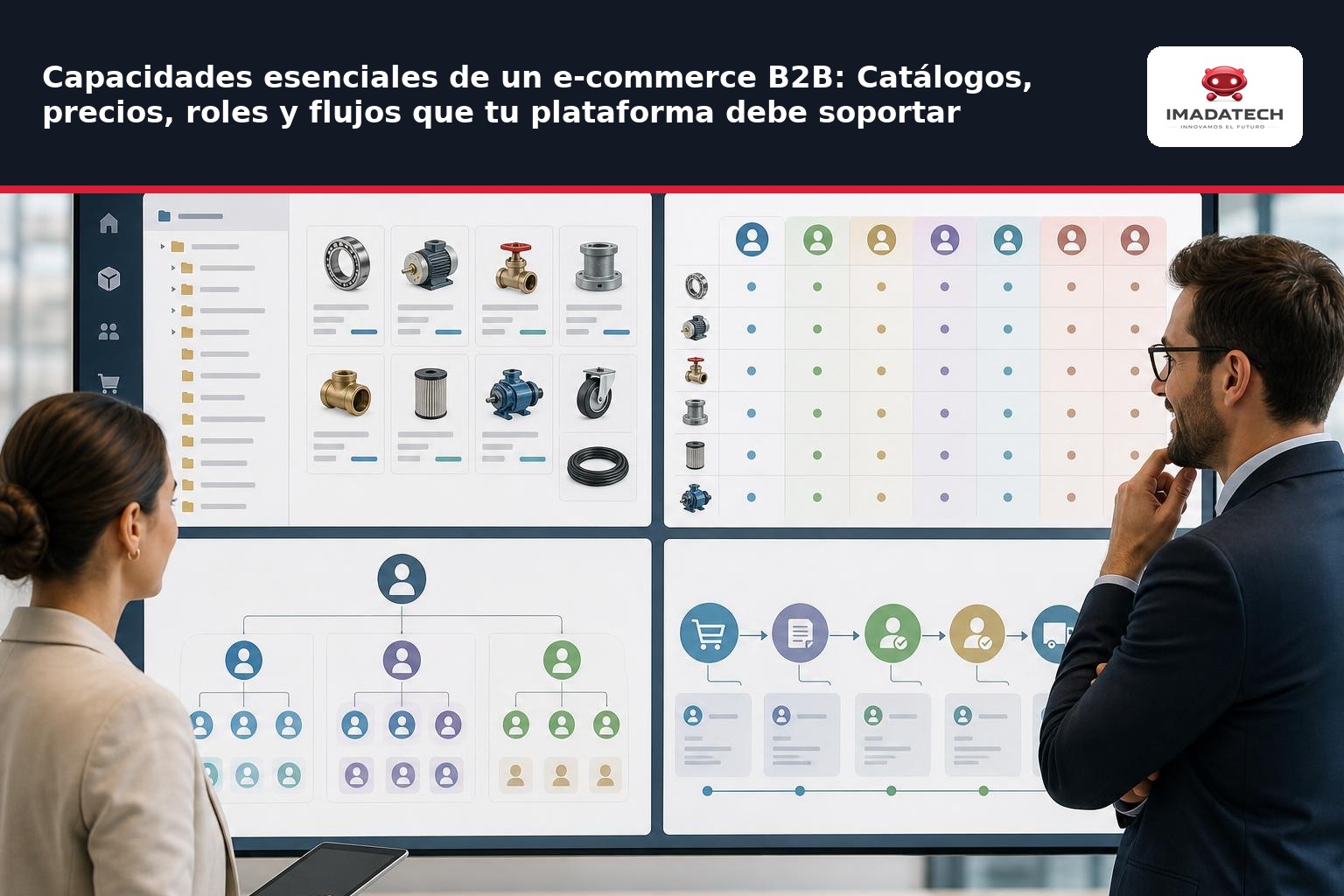 Imagen de apoyo de Capacidades esenciales de un e-commerce B2B: Catálogos, precios, roles y flujos que tu plataforma debe soportar