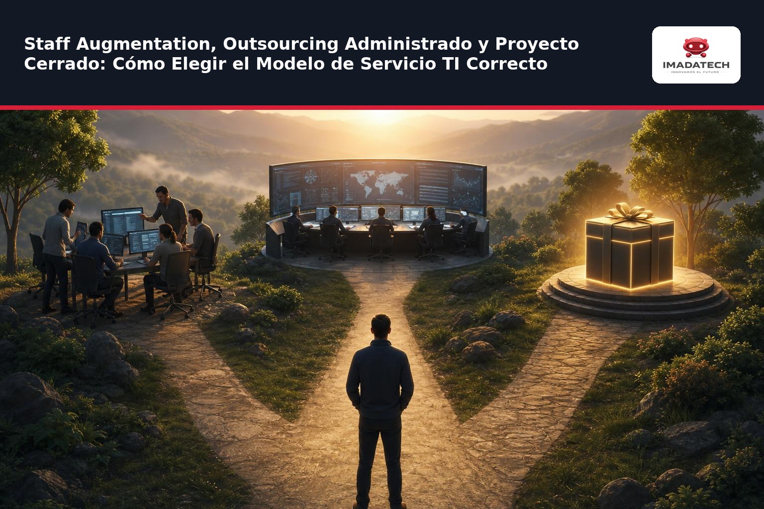 Imagen de apoyo de Staff Augmentation, Outsourcing Administrado y Proyecto Cerrado: Cómo Elegir el Modelo de Servicio TI Correcto