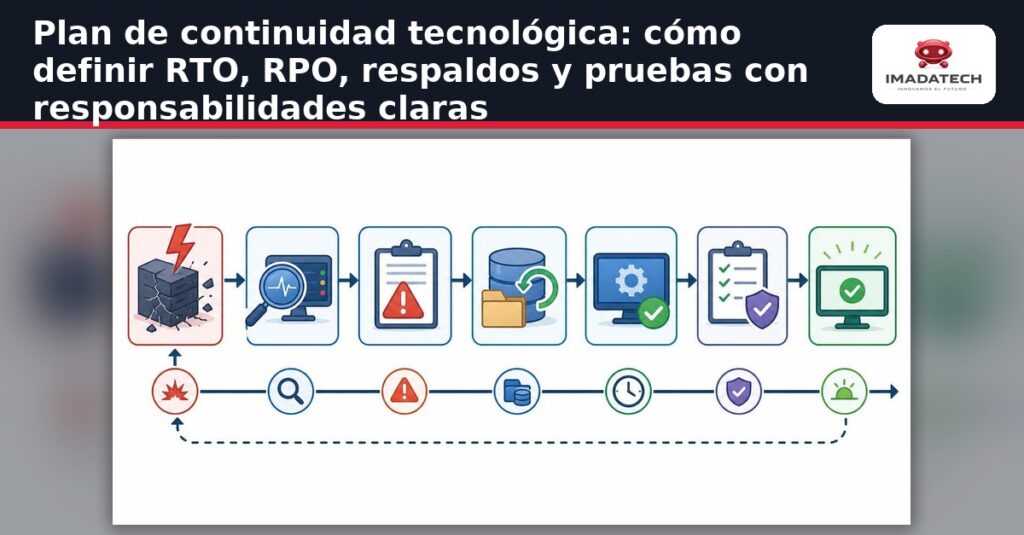 Imagen destacada de Plan de continuidad tecnológica: cómo definir RTO, RPO, respaldos y pruebas con responsabilidades claras