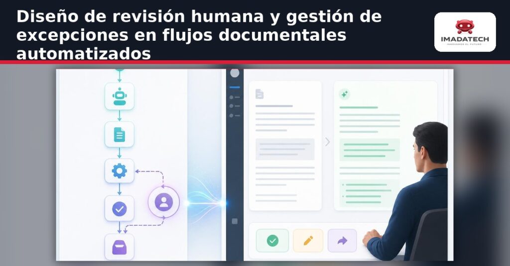 Imagen destacada de Diseño de revisión humana y gestión de excepciones en flujos documentales automatizados