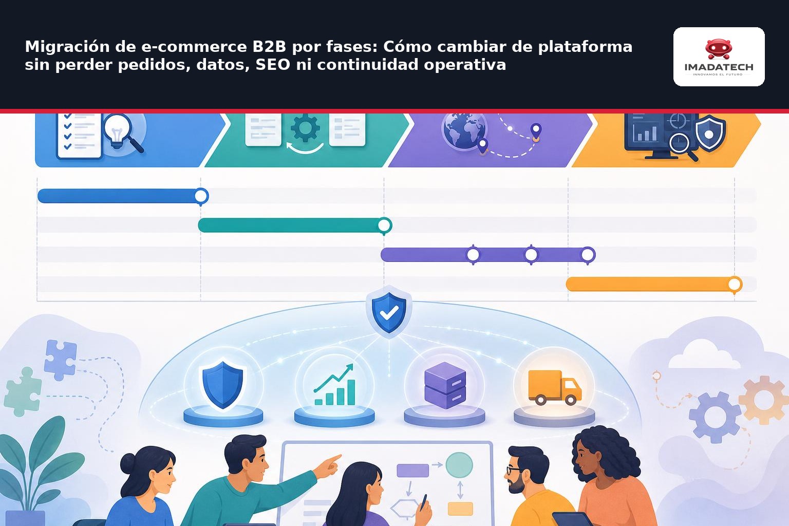 Imagen de apoyo de Migración de e-commerce B2B por fases: Cómo cambiar de plataforma sin perder pedidos, datos, SEO ni continuidad operativa